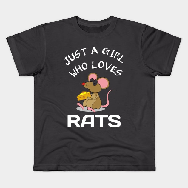 Just A Girl Who Loves Rats Owner Lover Kids T-Shirt by houssem